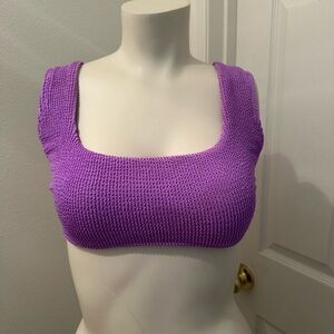 Wild fable swim bikini top medium purple textured